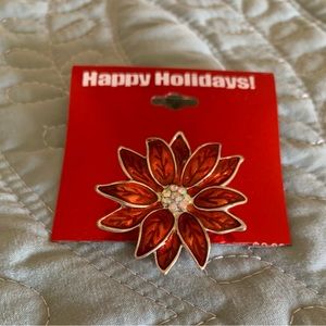 NWT Holiday poinsettia pin